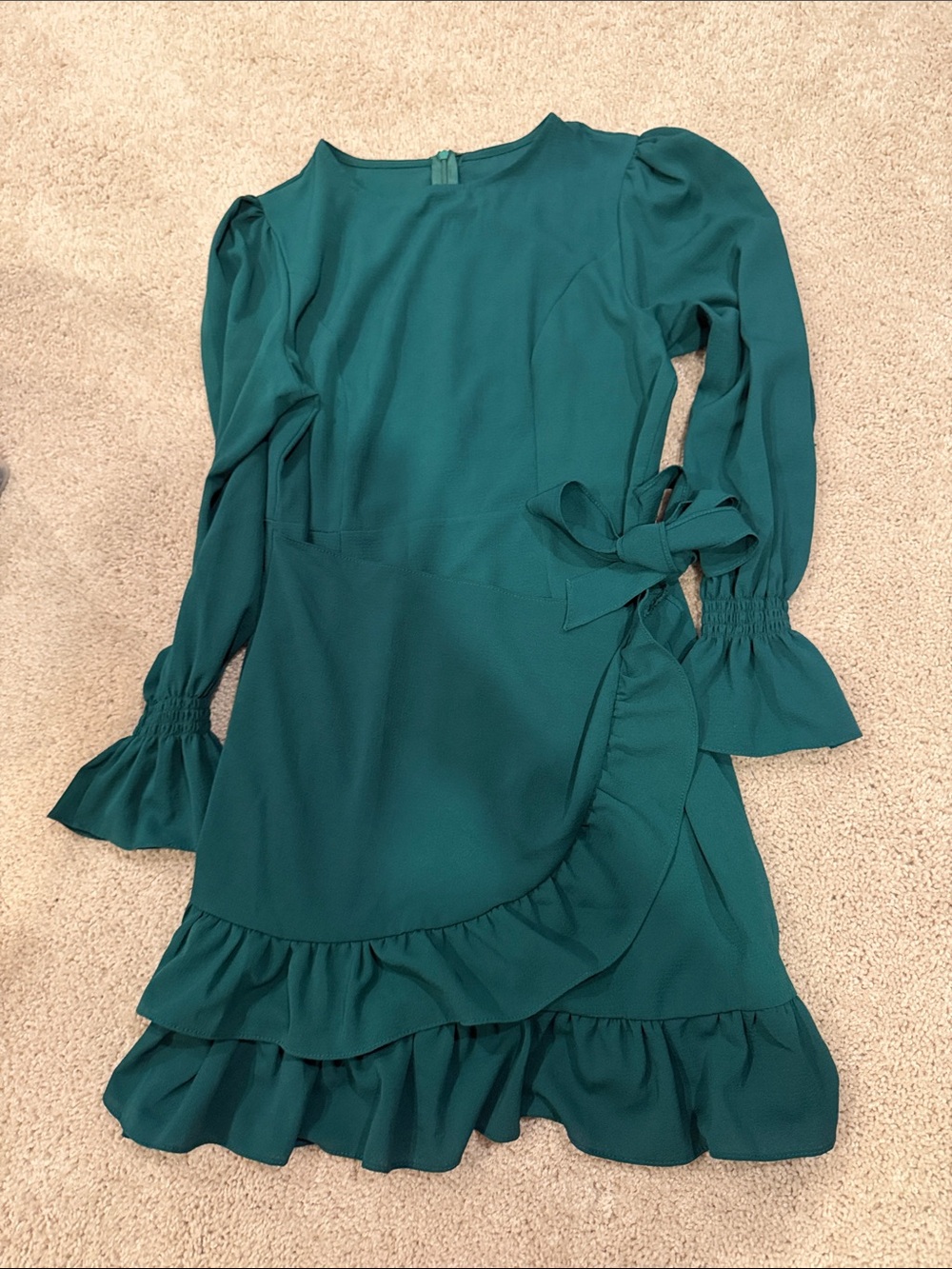 Teal Ruffle Wrap Dress - Brand Unknown